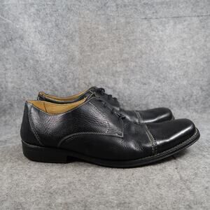 Sandro Moscoloni Shoes Mens 10.5 Derby Oxford Dress Leather Black Cap Square Toe